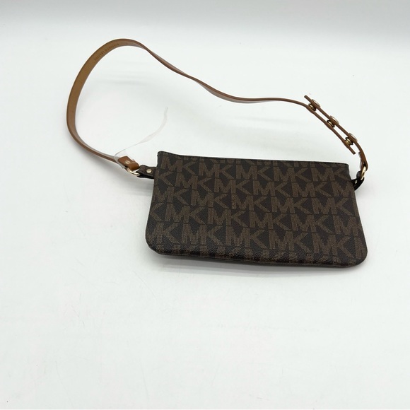 Michael Kors Saffiano Leather Logo Belt Bag Waist Wallet Brown NWOT Size Small - Picture 3 of 10